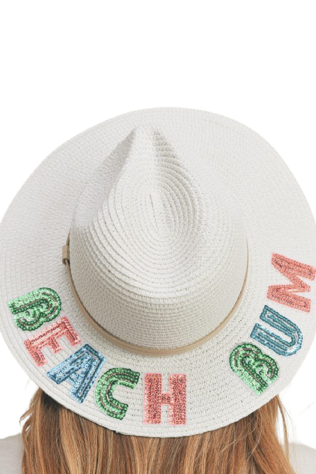 Straw Sequin Beach Bum Panama Hat