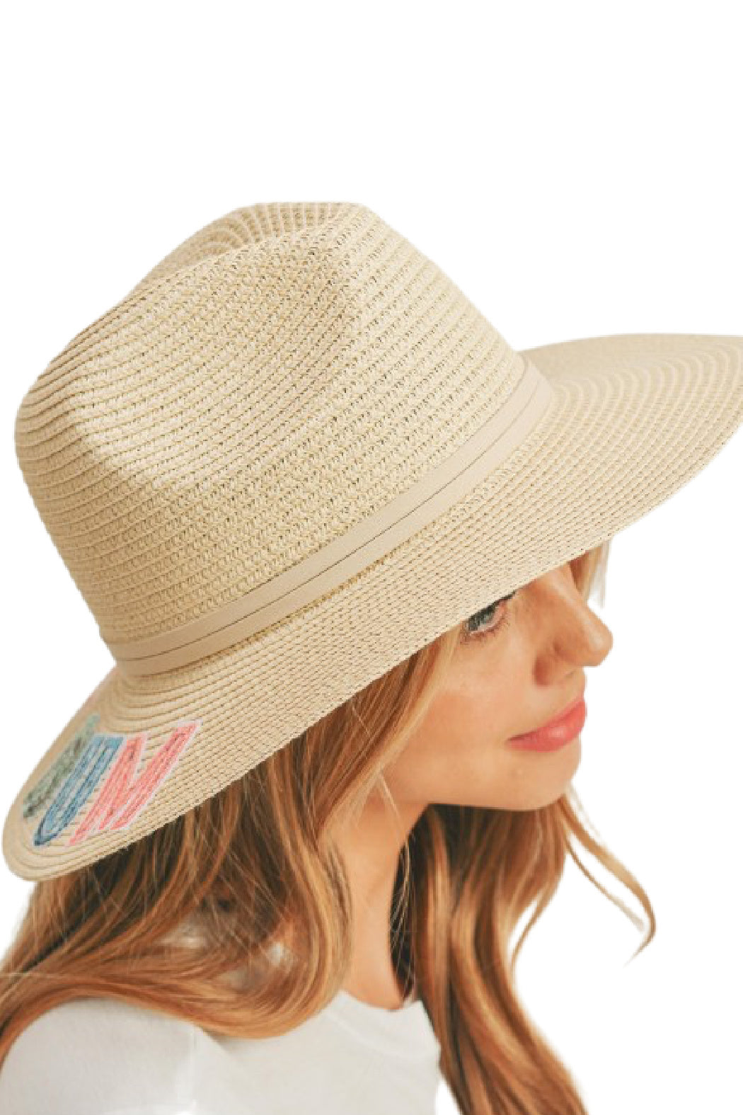 Straw Sequin Beach Bum Panama Hat