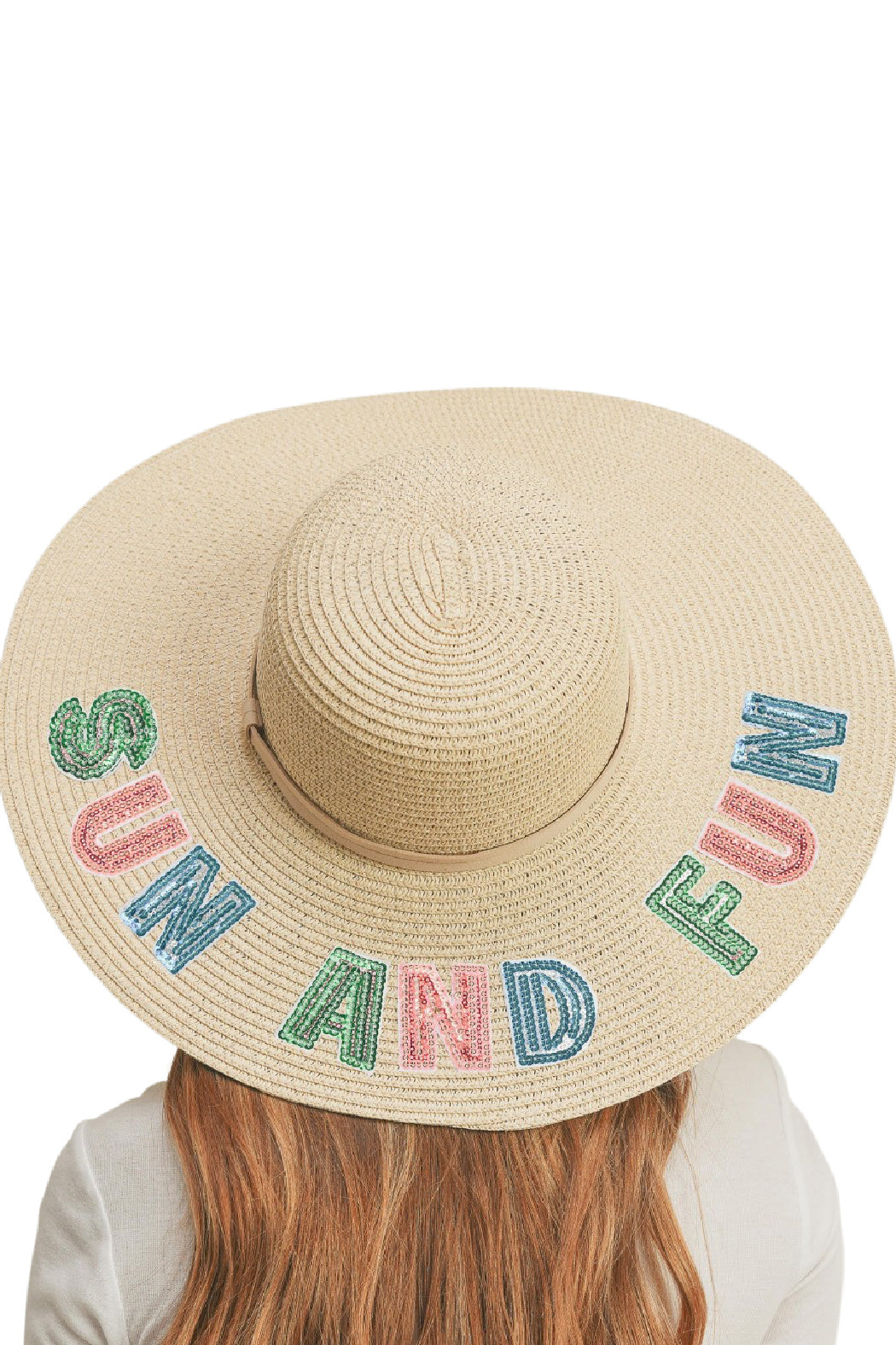 Straw Sequin Sun and Fun Sun Hat display picture 1