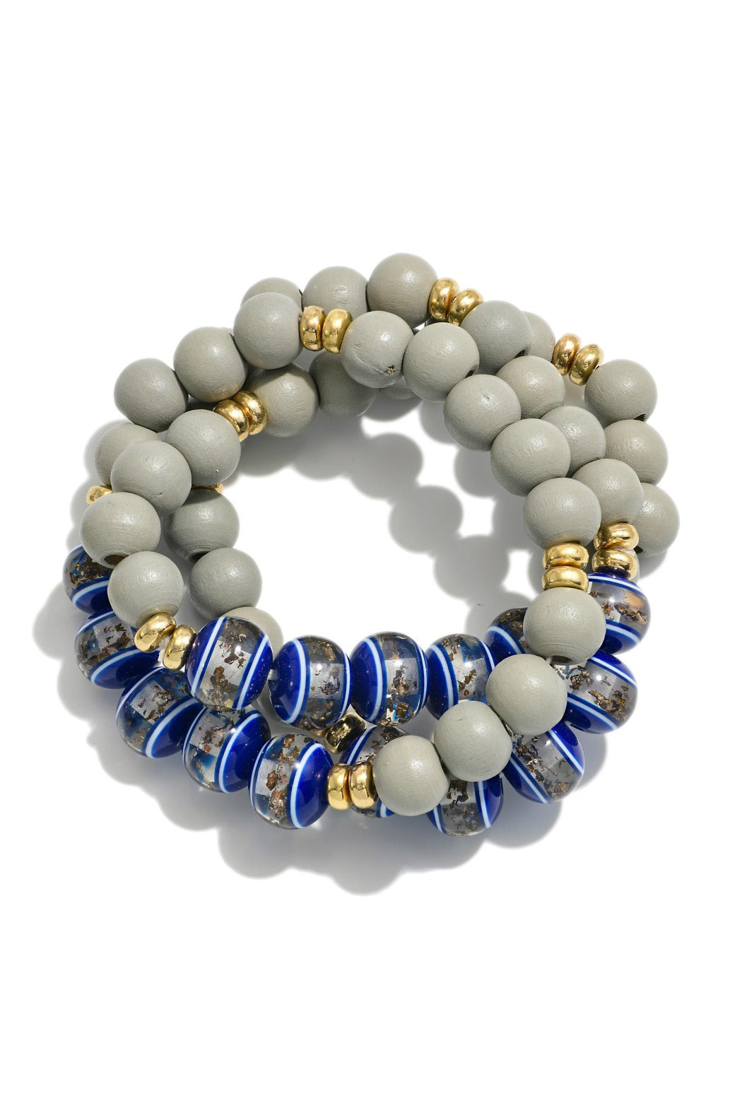 Gold Glitz Clear Bead Stretch Bracelet