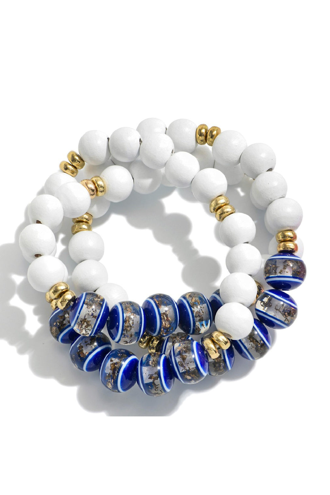 Gold Glitz Clear Bead Stretch Bracelet