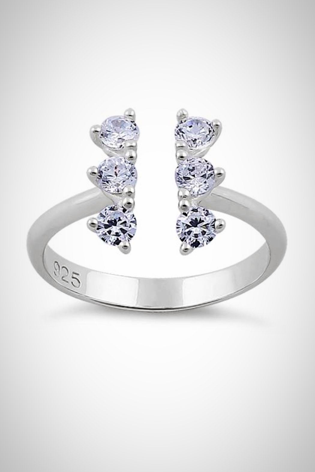 Sterling CZ Bar Ring - Embellish Your Life