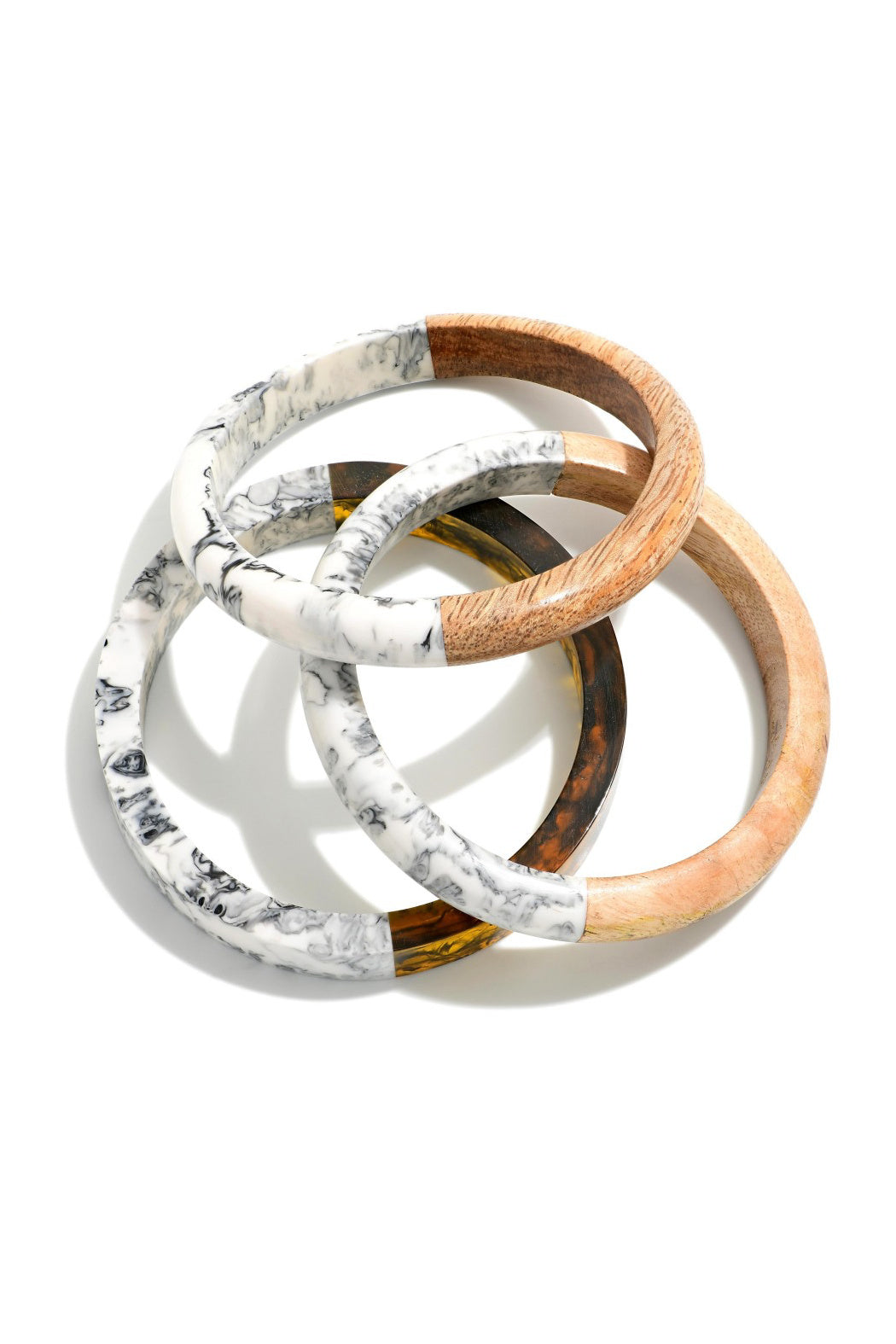 Tortoise Resin and Wood Bangles