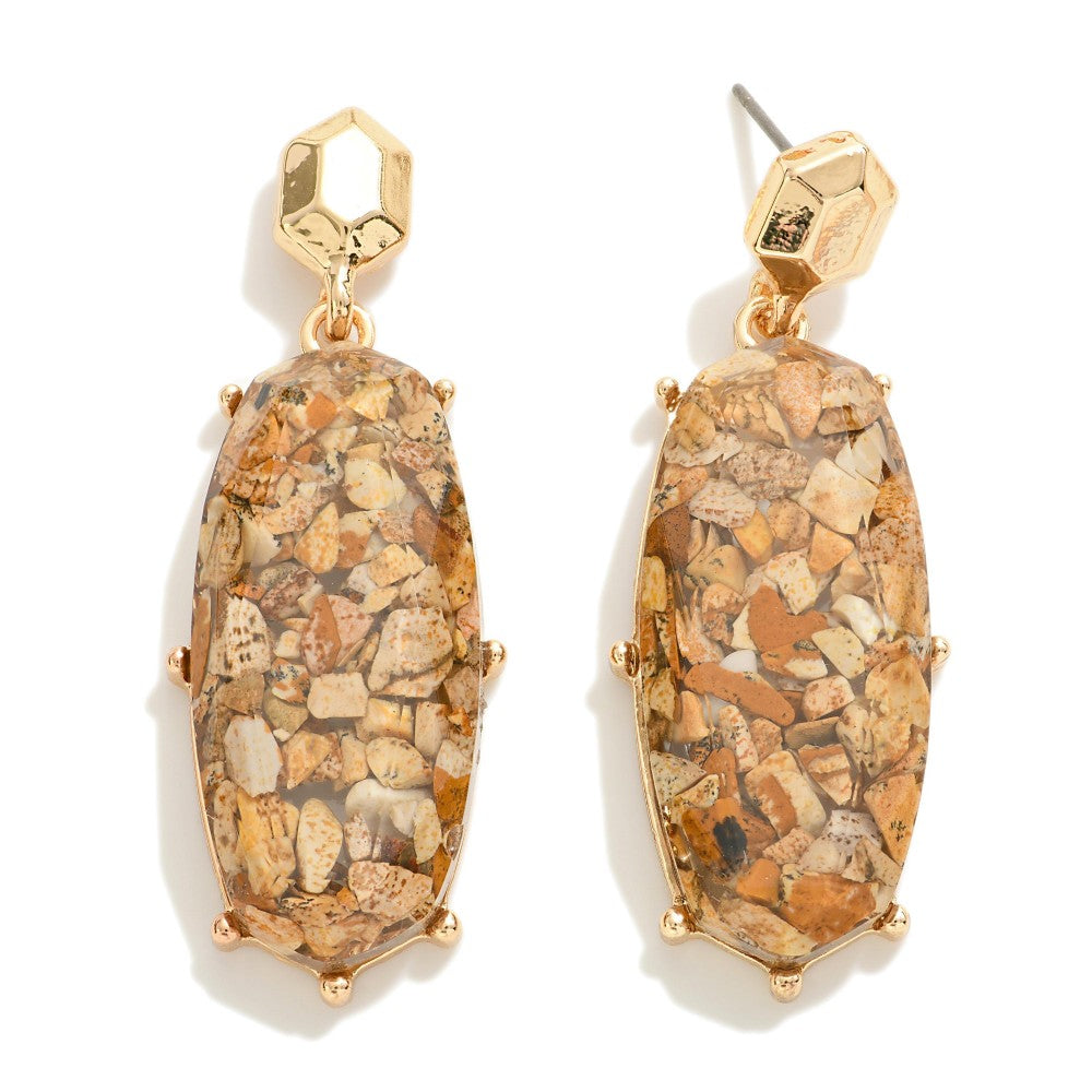 Natural Pebbles Drop Earrings