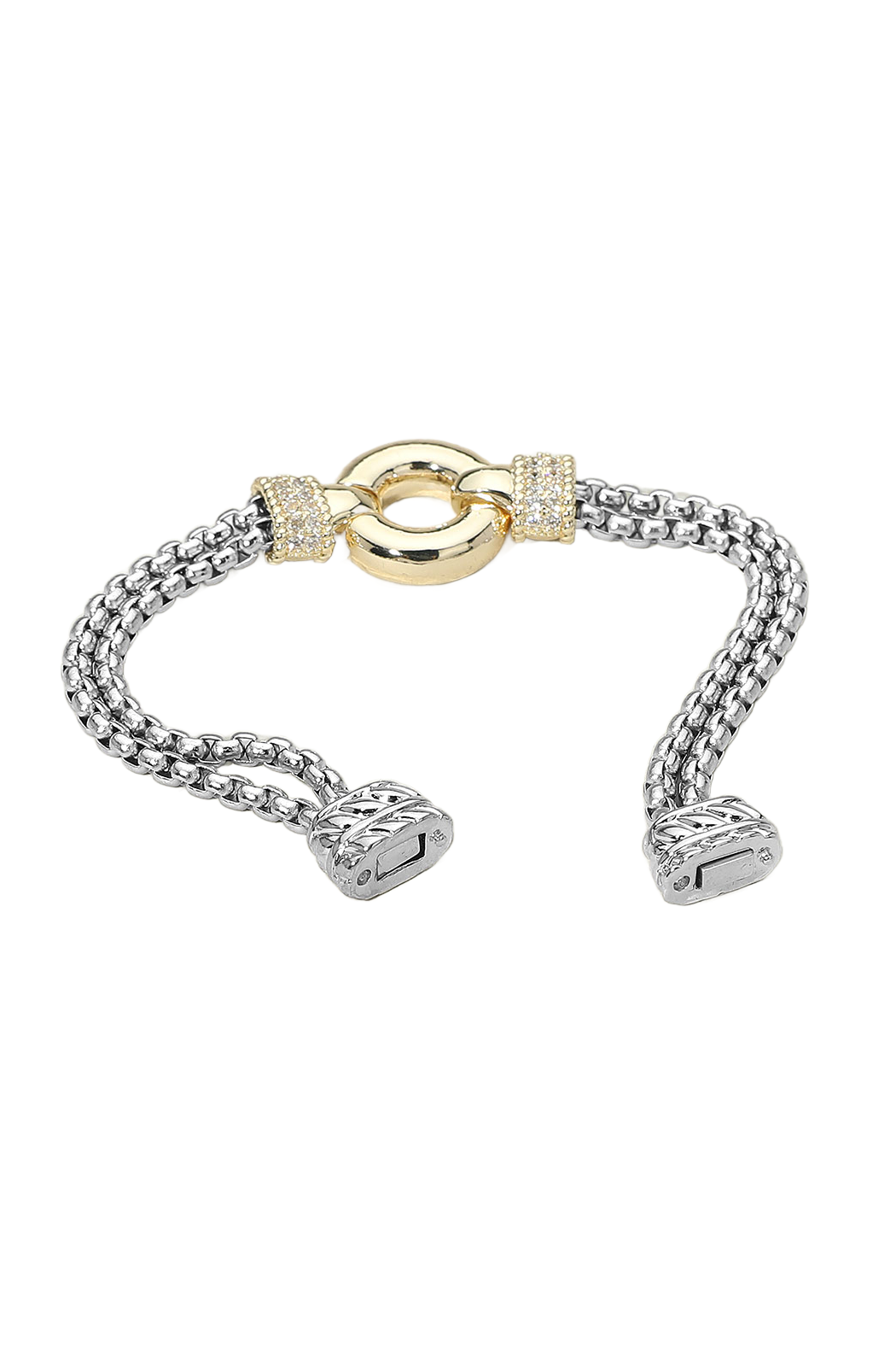 Gold Plated 2 Tone Magnetic Ring Bracelet