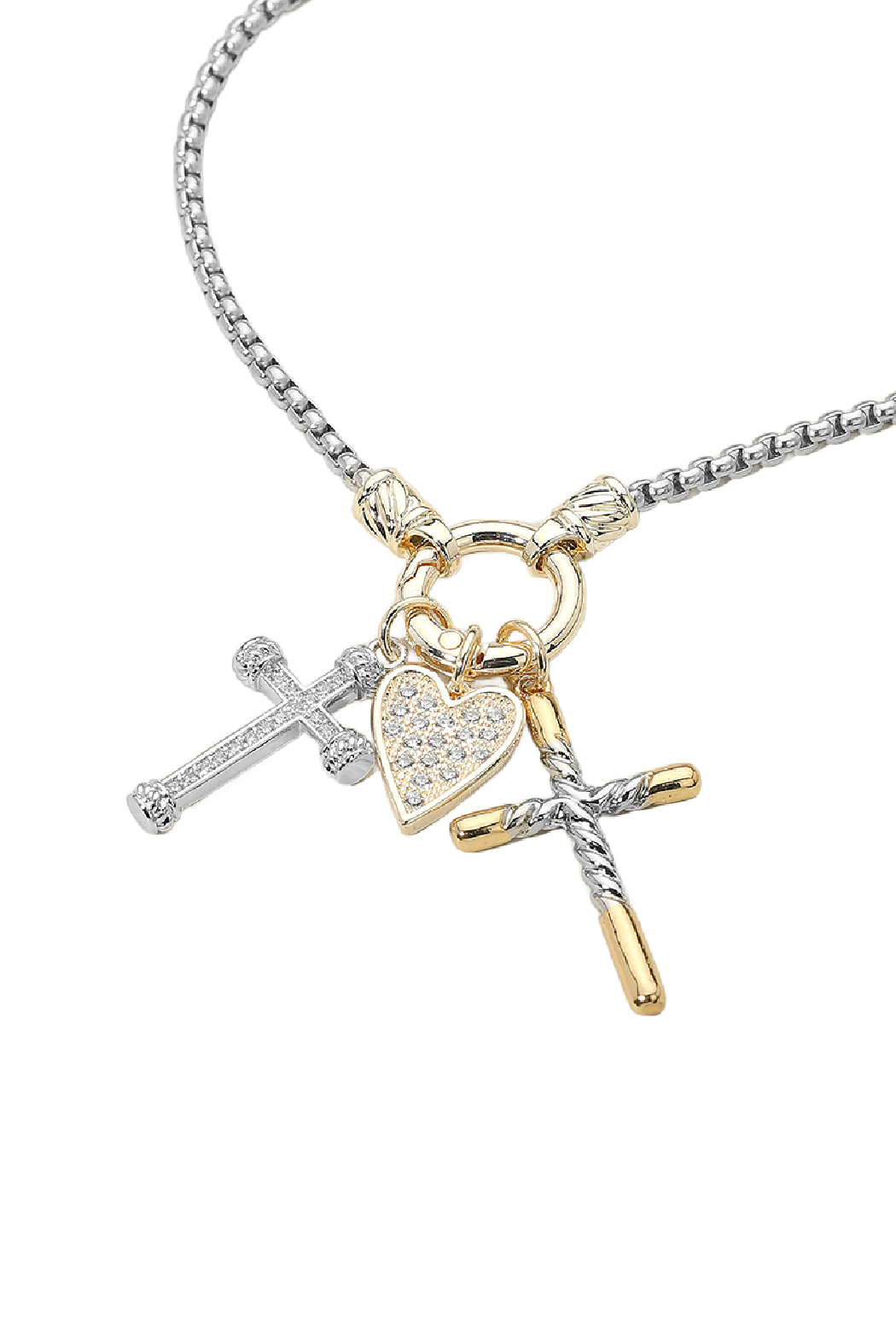 Gold Plated 2T Love Cross Necklace
