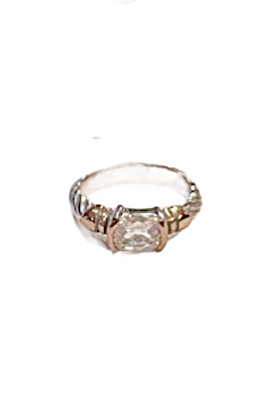 2 Tone Twist Zircon Ring