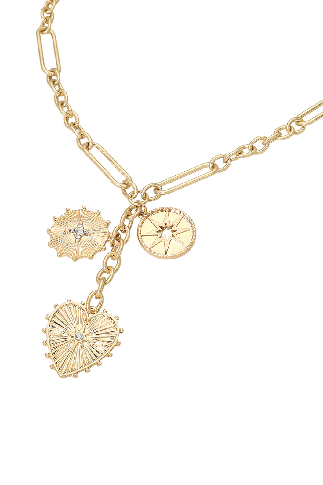Drop Heart Charm Necklace
