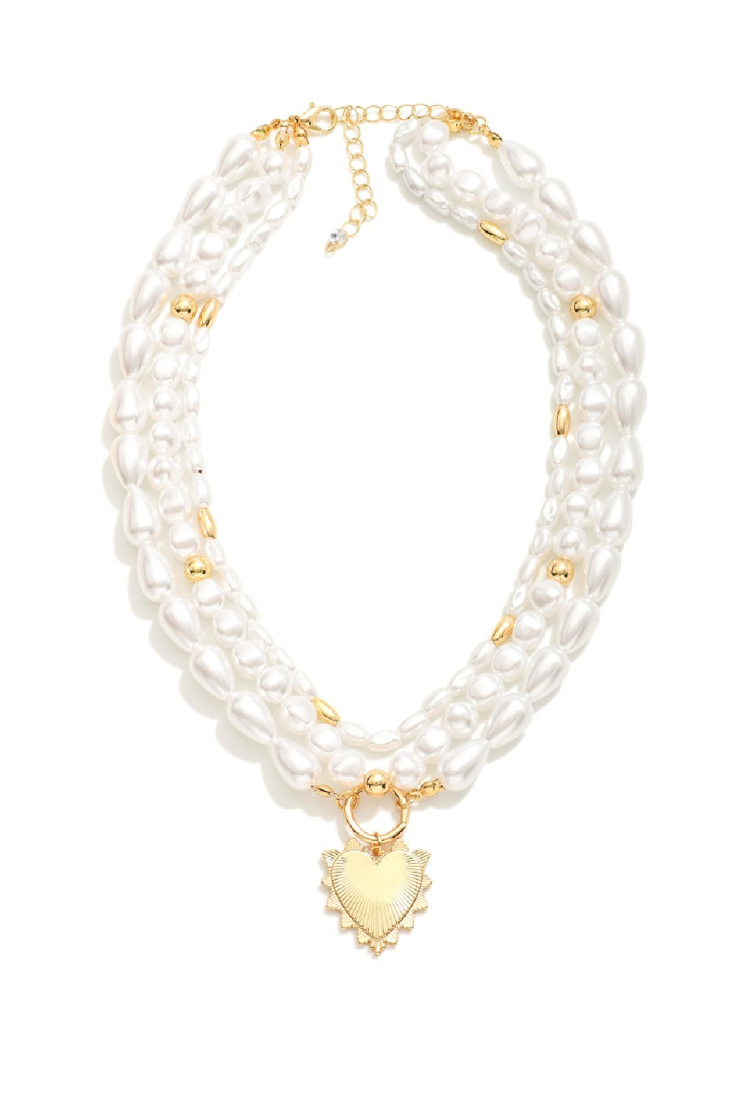 Pearl and Heart Charm Necklace