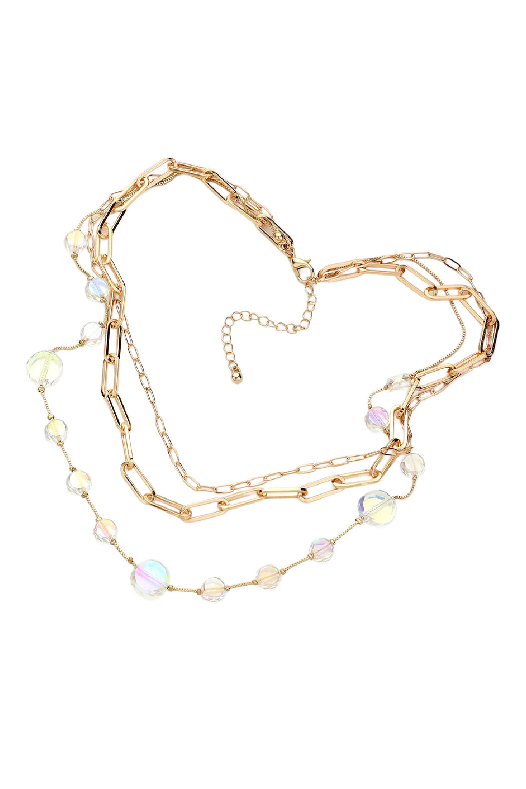 3 Strand Faceted Glass Necklace