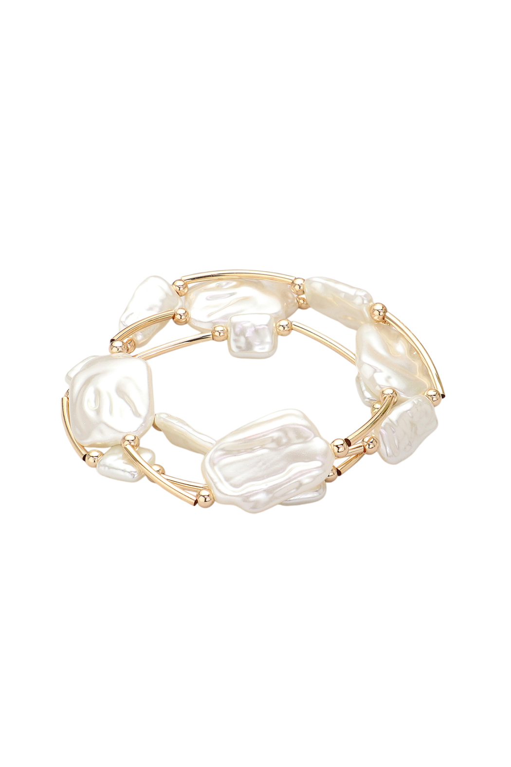Oblong Pearl Stretch Bracelet