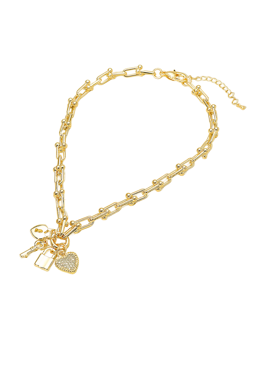 Gold Plated Key to my Heart Charm Necklace