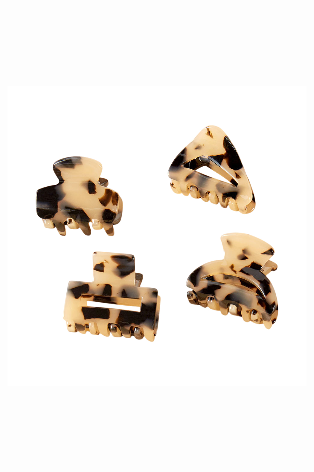 Set of 4 Tortoise Hair Clips