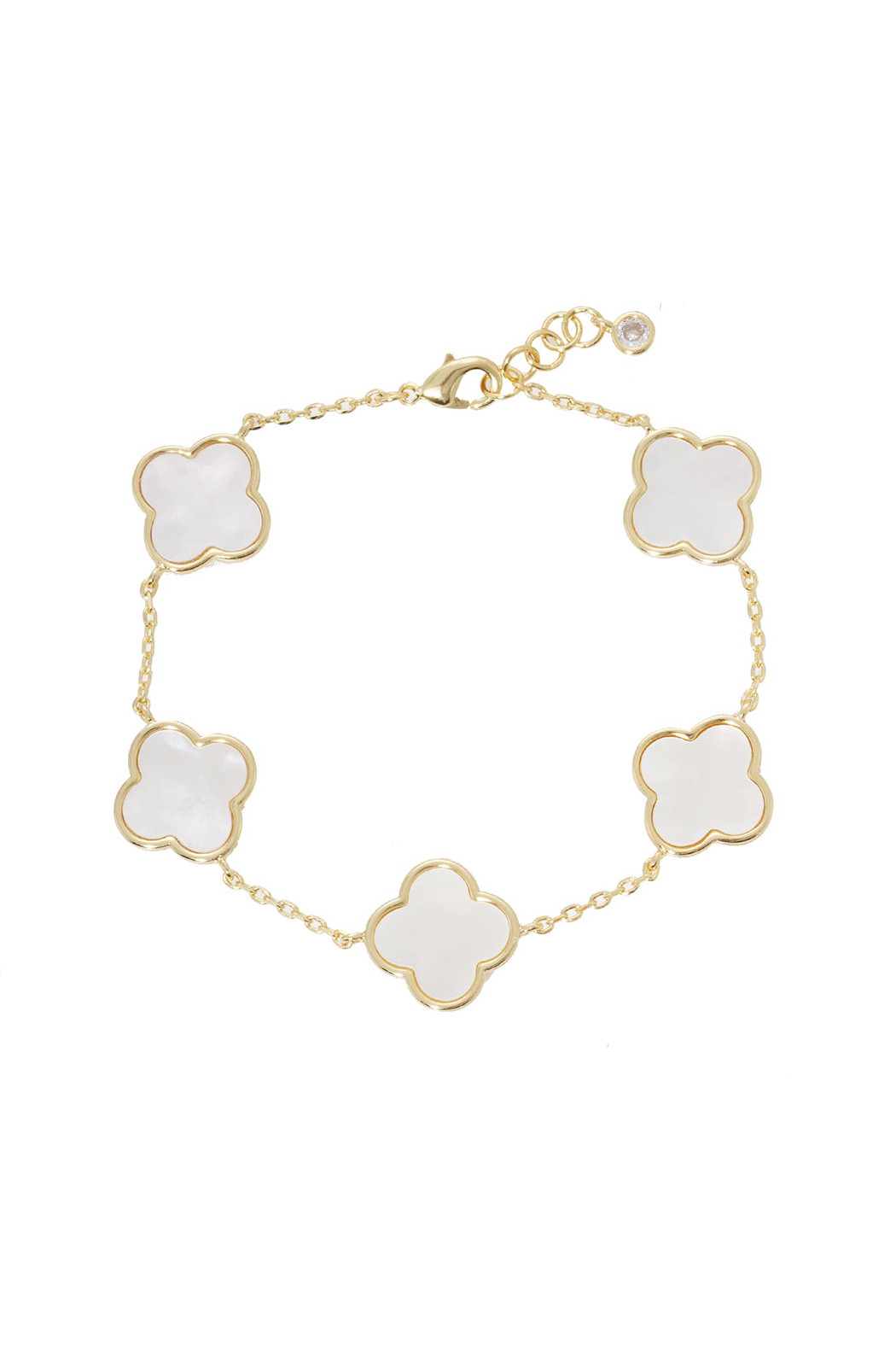 5 Station Enamel Clover Bracelet