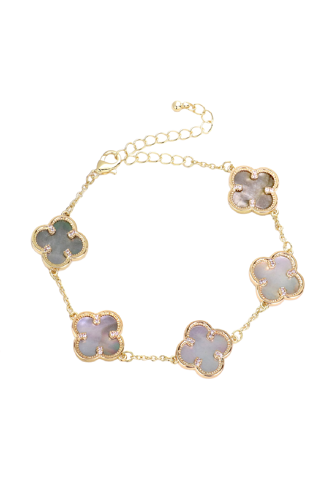 Reversible Mother of Pearl Clover Bracelet