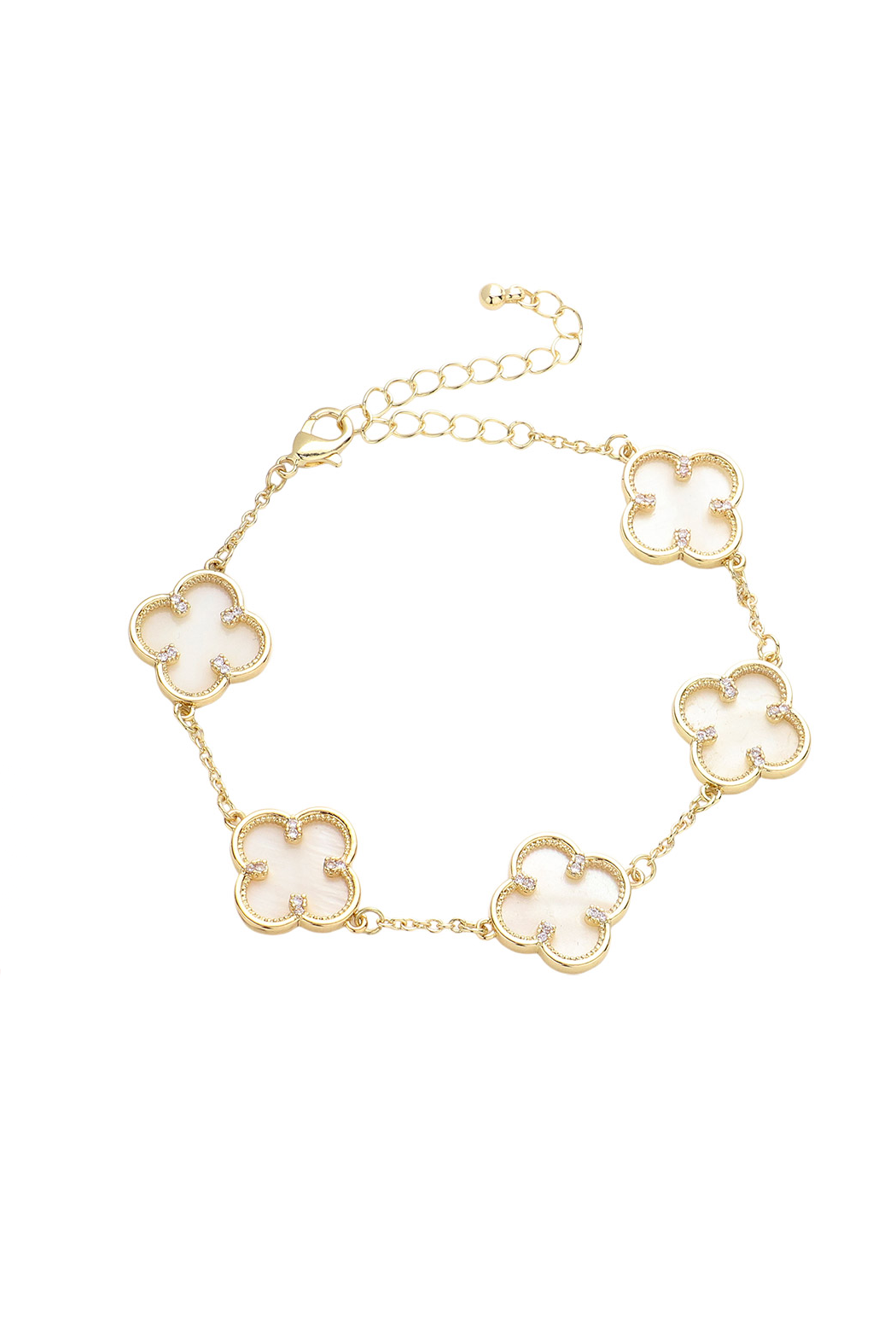 Reversible Mother of Pearl Clover Bracelet