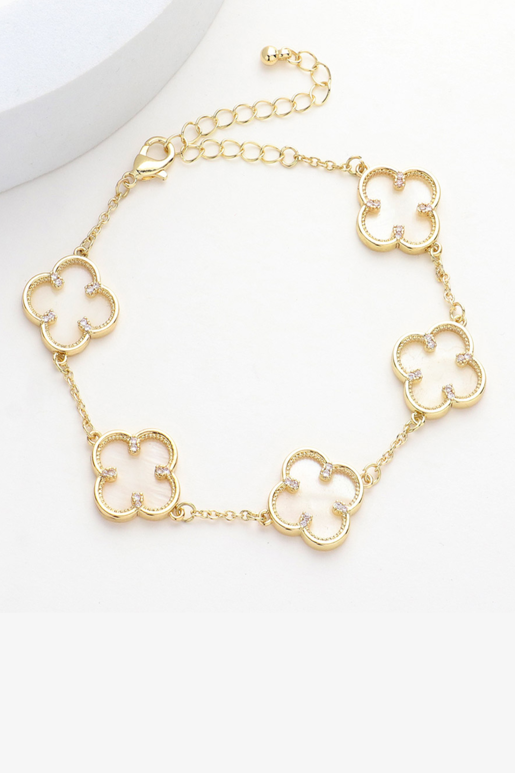 Reversible Mother of Pearl Clover Bracelet