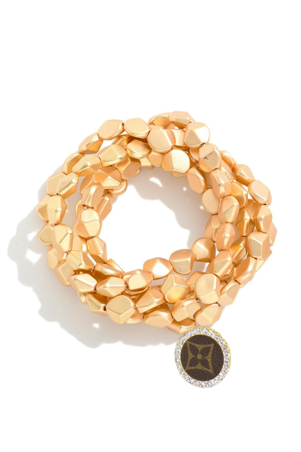 Set of 5 Geometric Bead Upcycled Bracelet