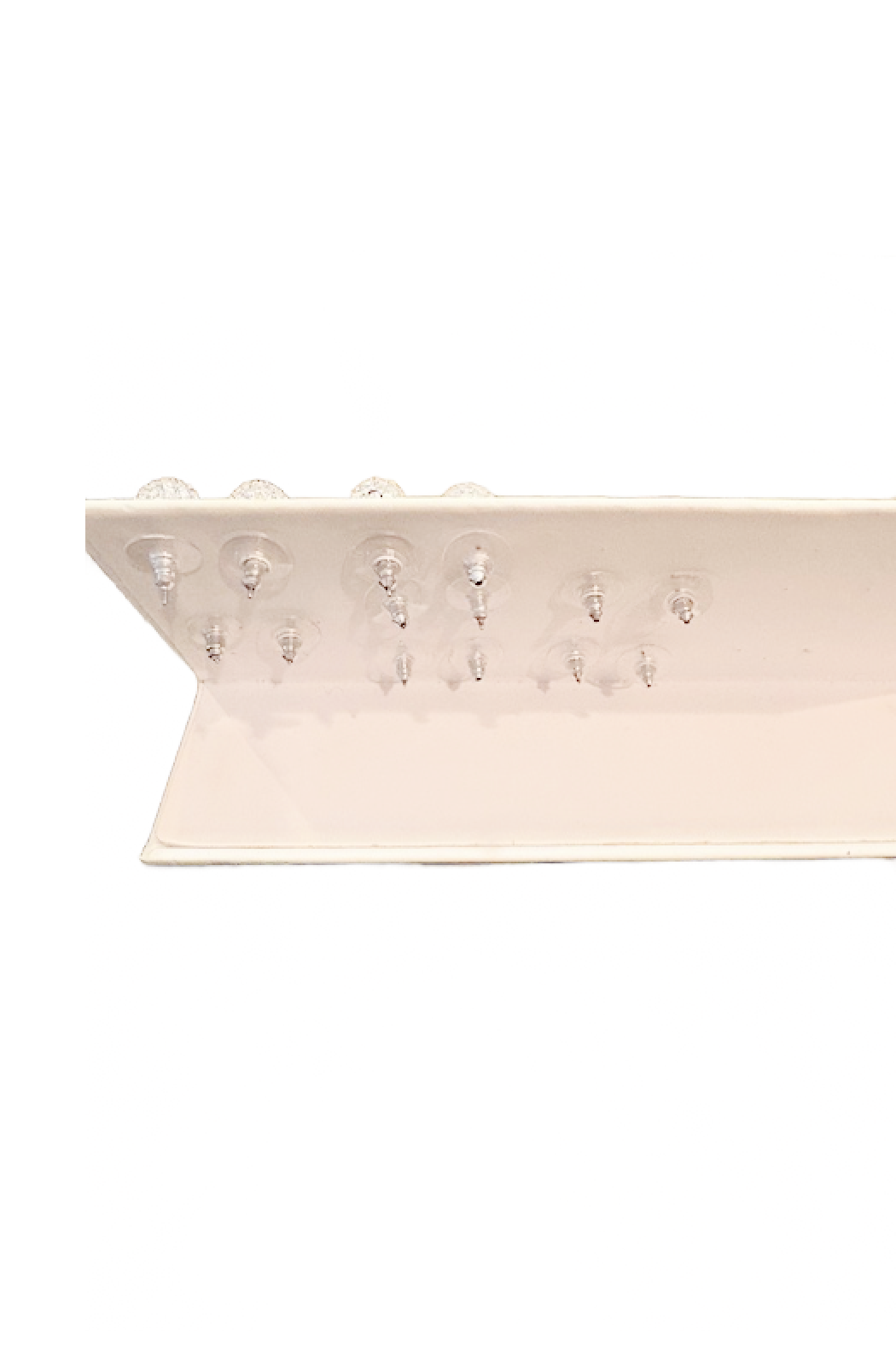 Display and 7 Pairs of Pave Ball Earrings