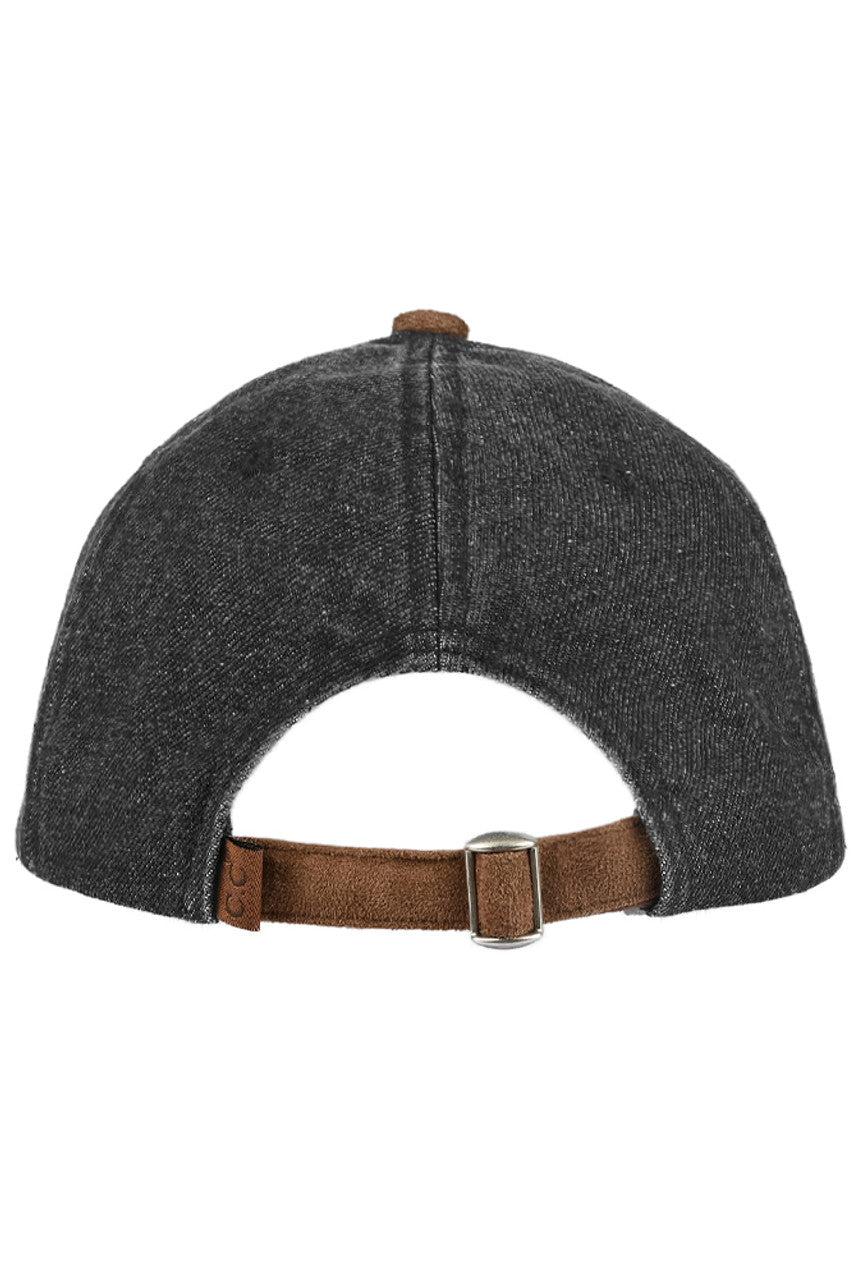 Upcycled Twill and Suede Cap