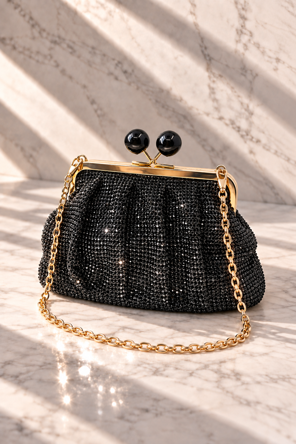 Black Crystal Evening Bag