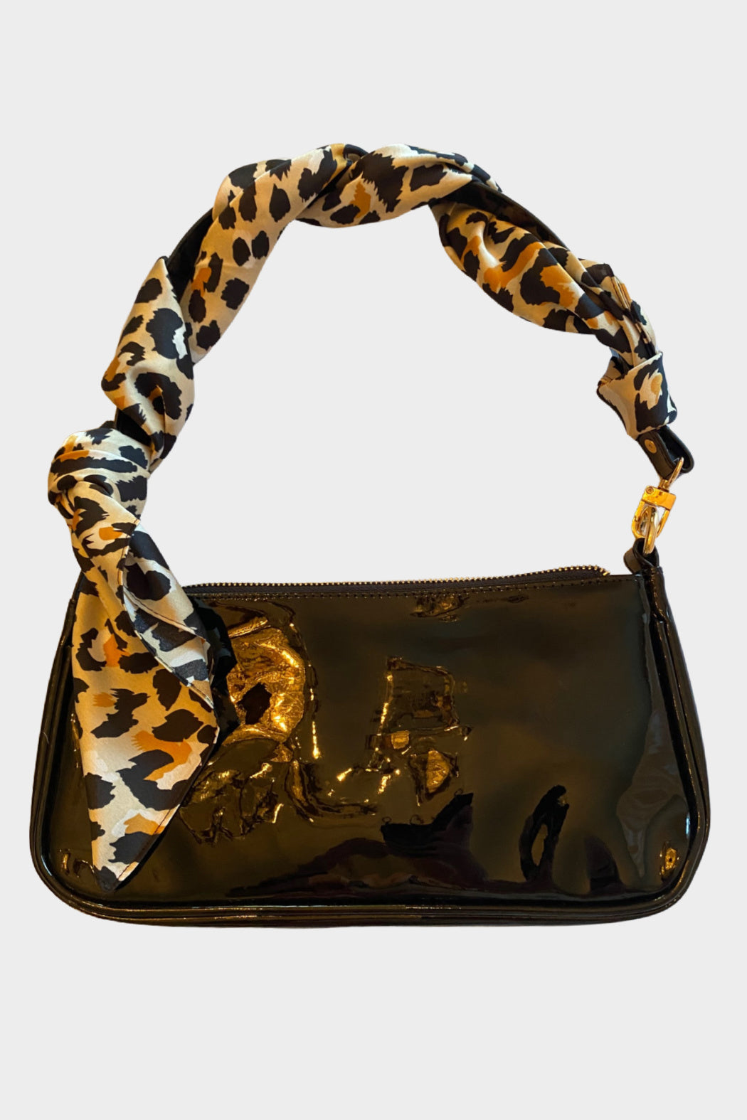 Square Satin Leopard Scarf