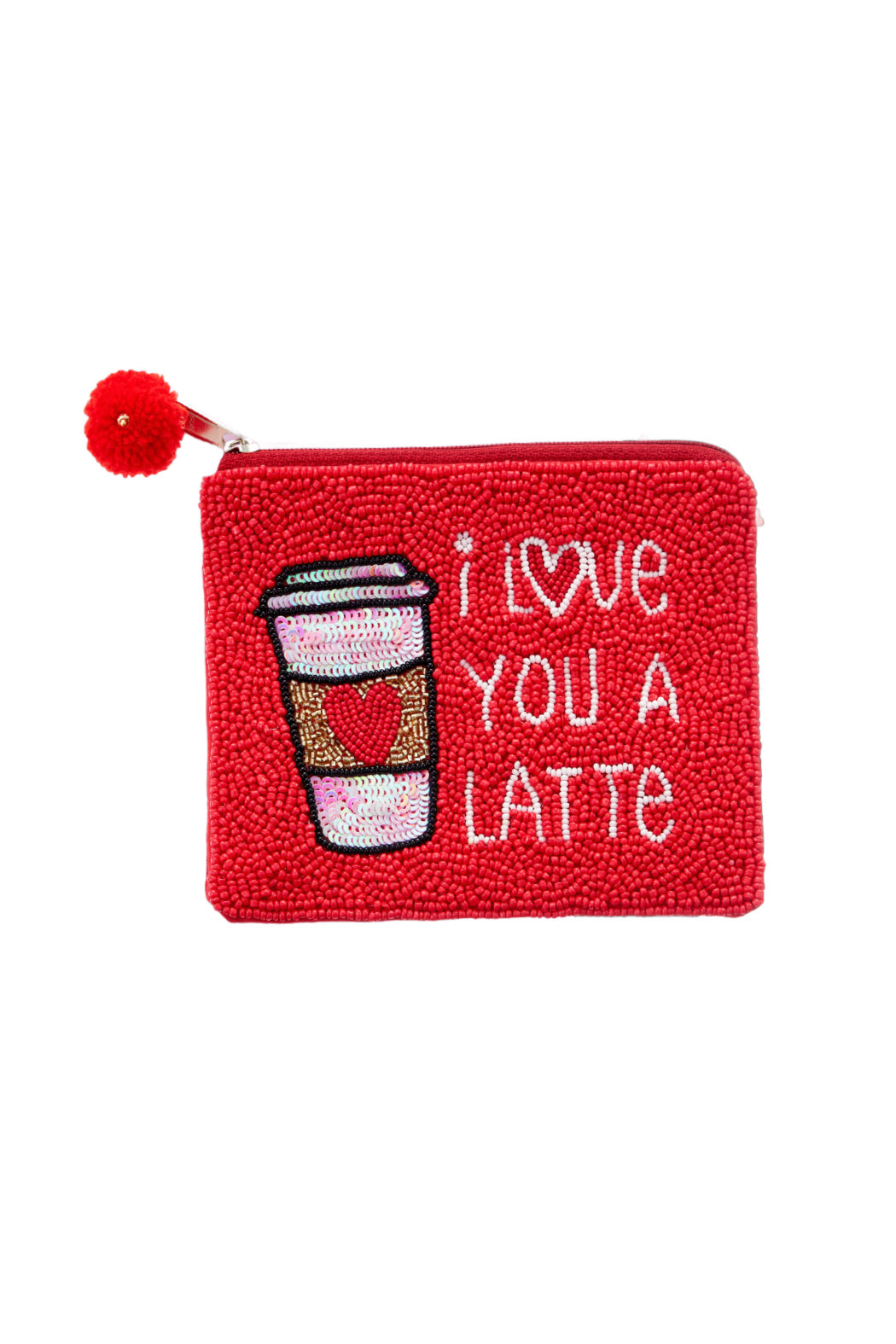 I Love You A Latte Beaded Pouch/Bag