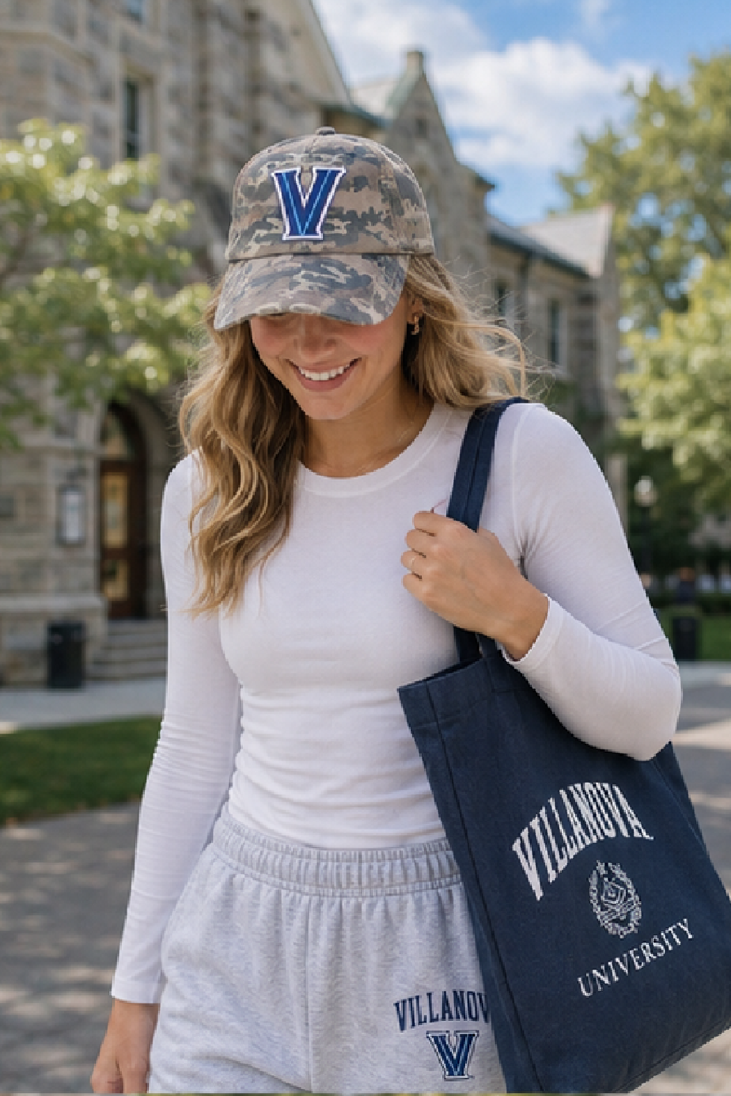 Villanova Black Camouflage Distressed Cap