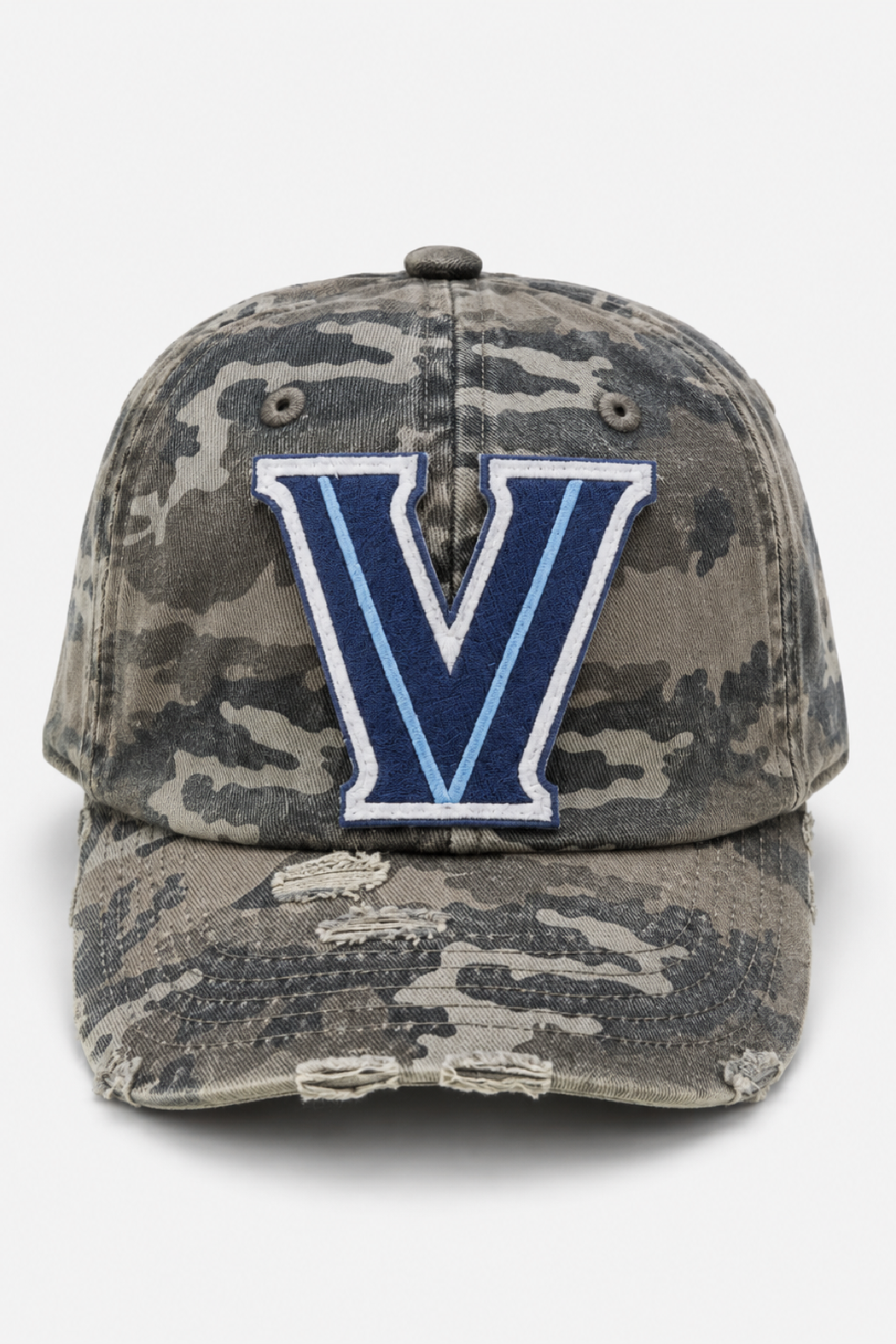 Villanova Black Camouflage Distressed Cap