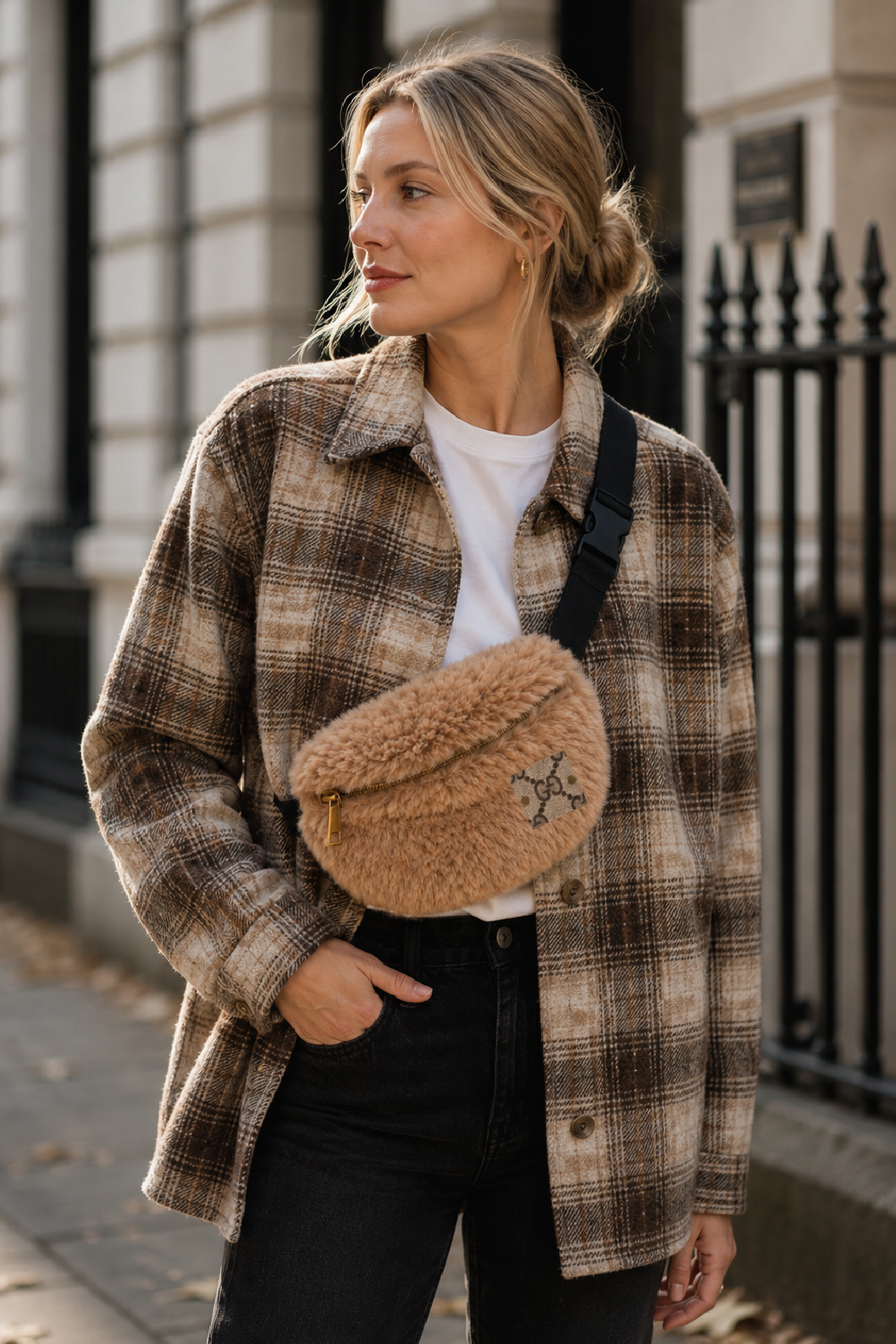 Upcycled Gucci Faux Fur Sling Bum Bag