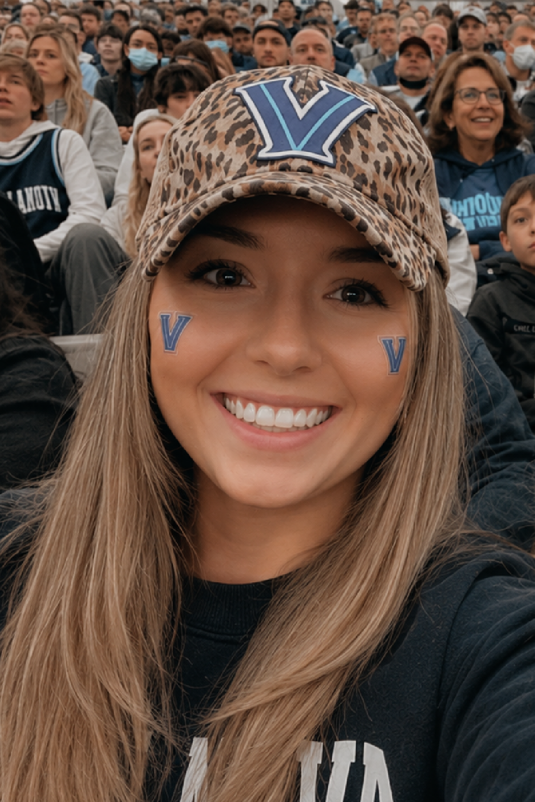 Villanova Criss-Cross Leopard Trucker Cap