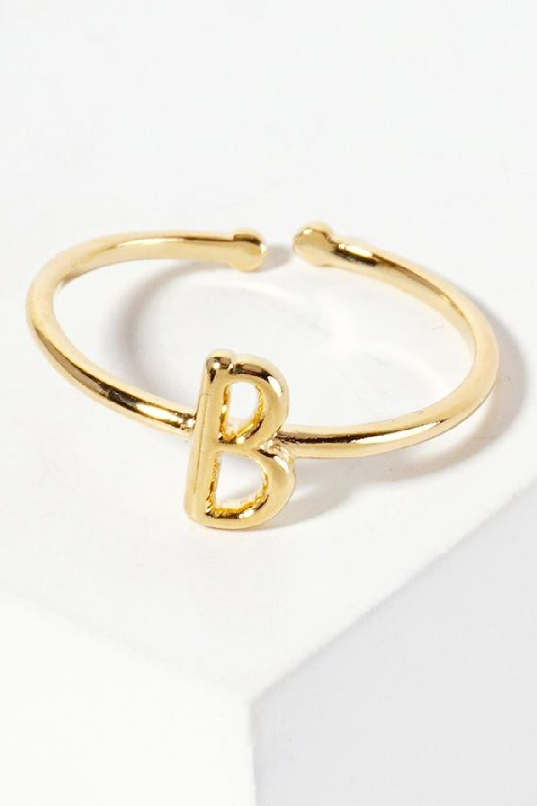 Gold Adjusatble Initial Ring