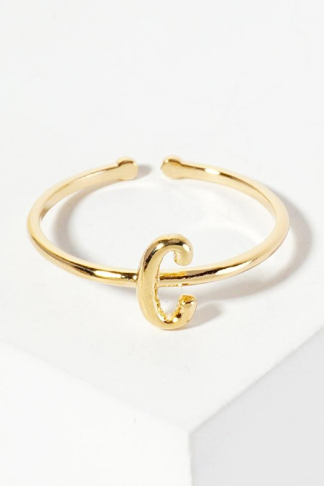 Gold Adjusatble Initial Ring