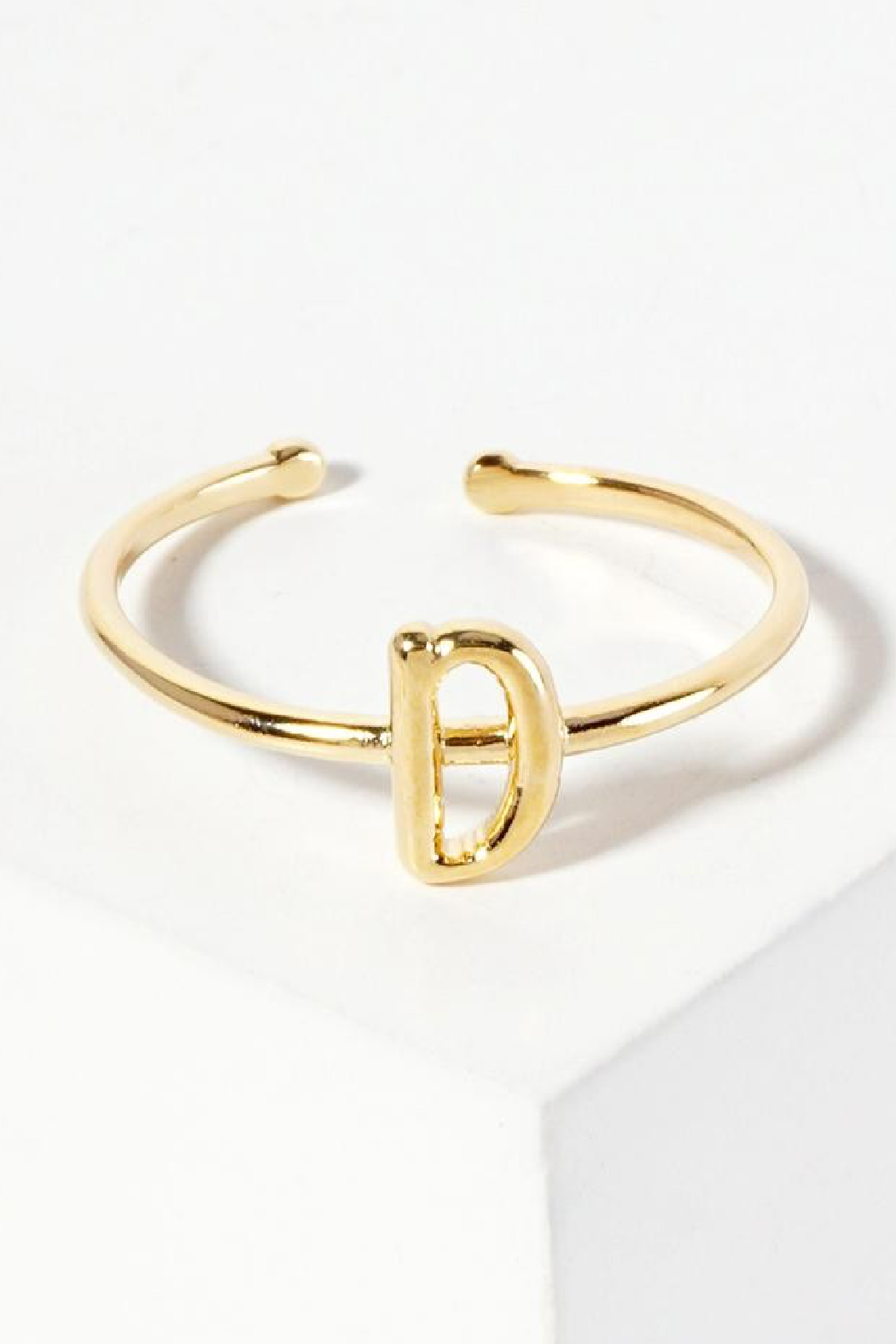 Gold Adjusatble Initial Ring