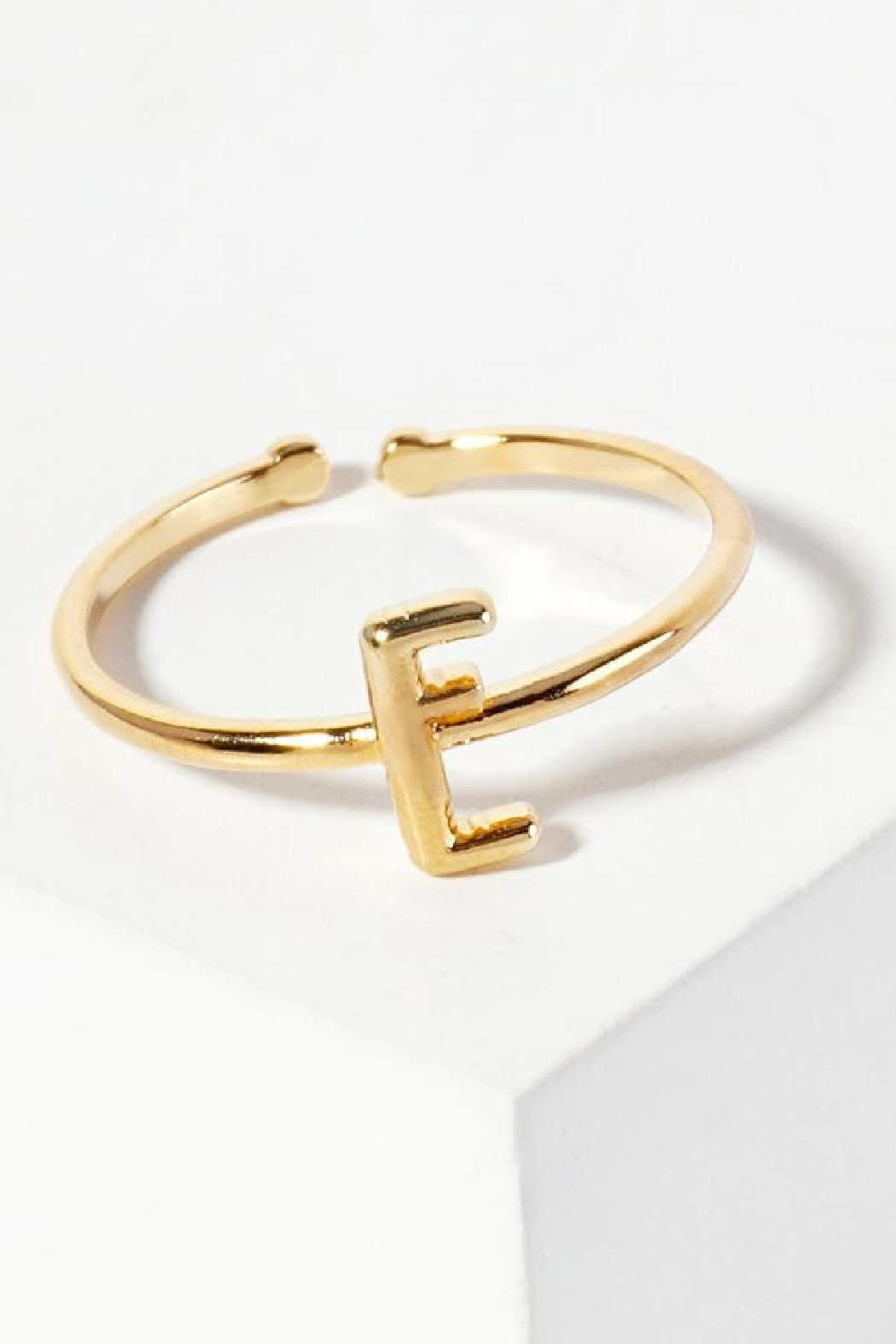 Gold Adjusatble Initial Ring