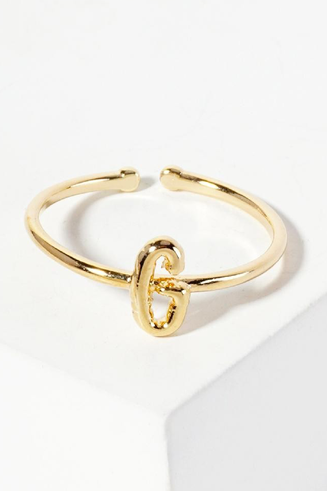 Gold Adjusatble Initial Ring