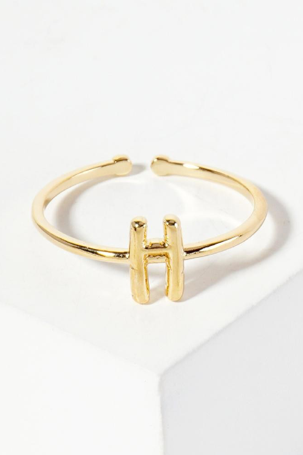 Gold Adjusatble Initial Ring