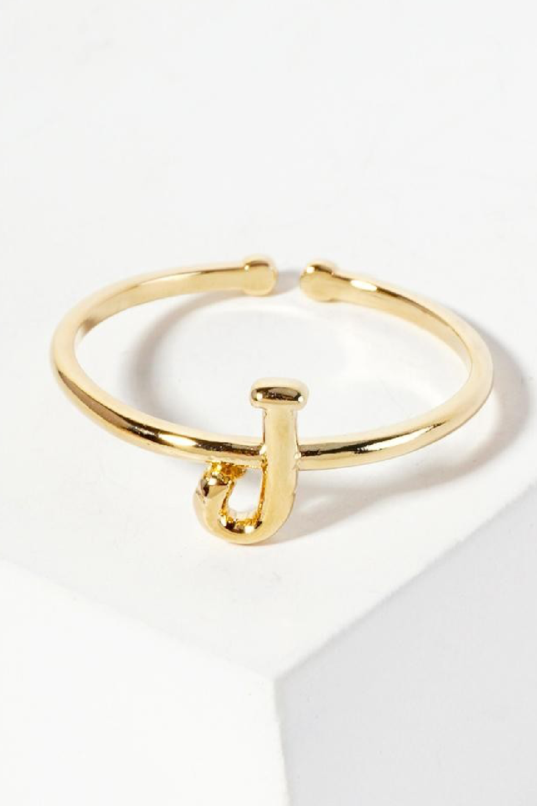 Gold Adjusatble Initial Ring