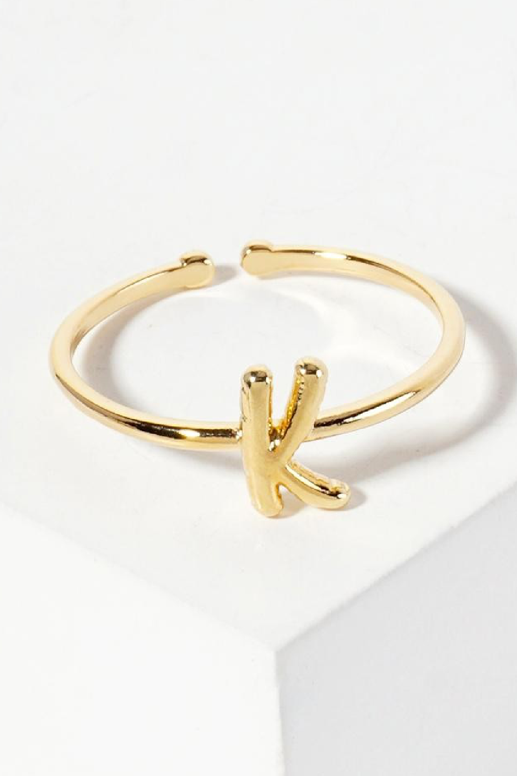 Gold Adjusatble Initial Ring