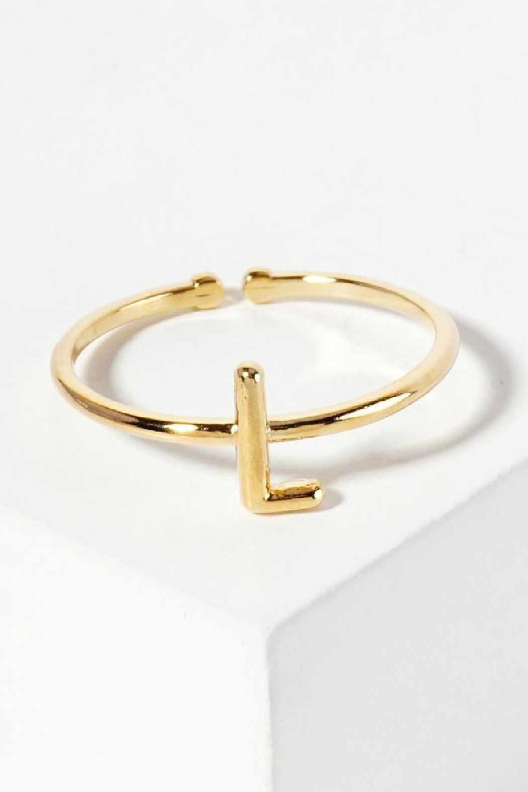 Gold Adjusatble Initial Ring