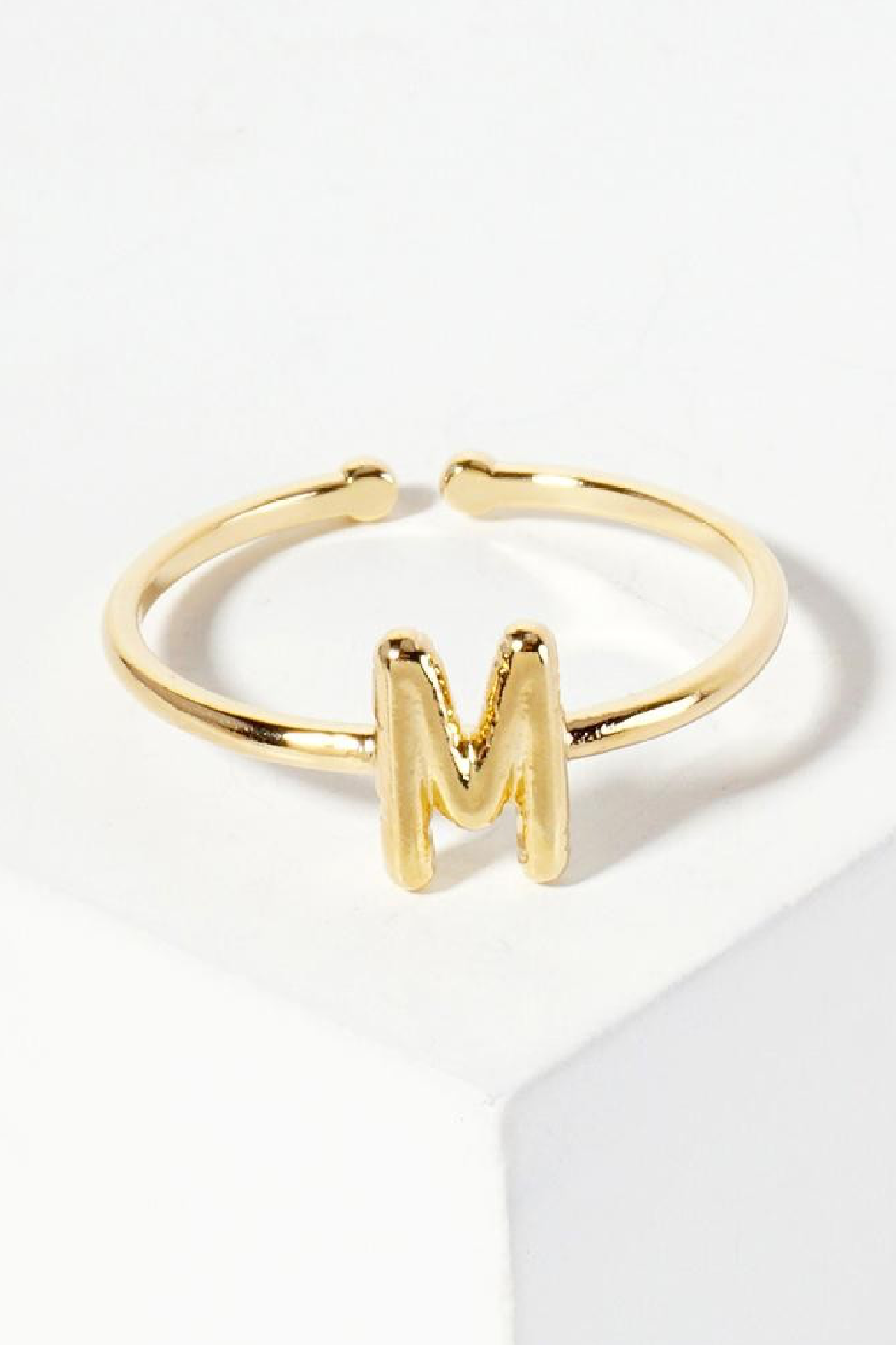 Gold Adjusatble Initial Ring