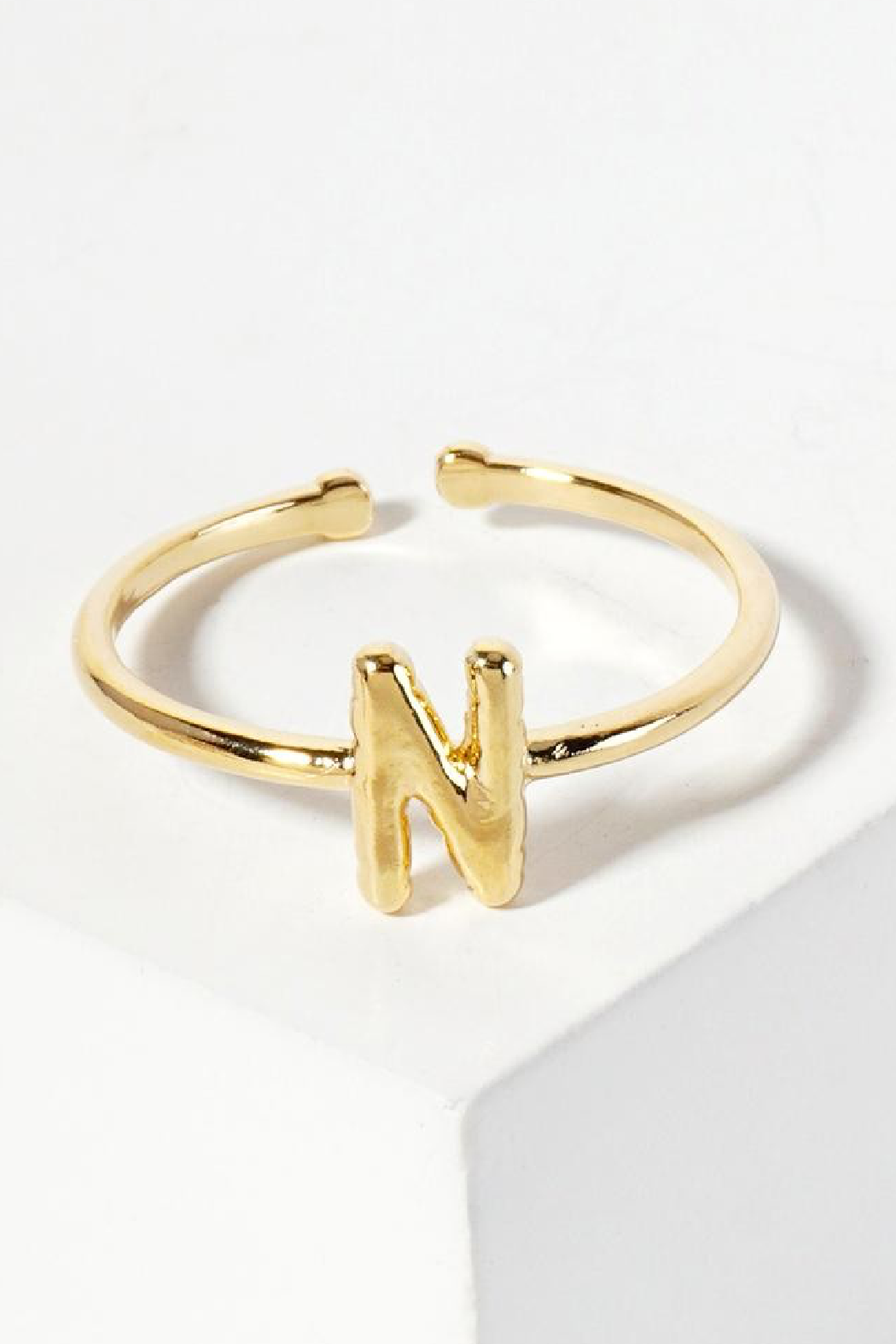 Gold Adjusatble Initial Ring