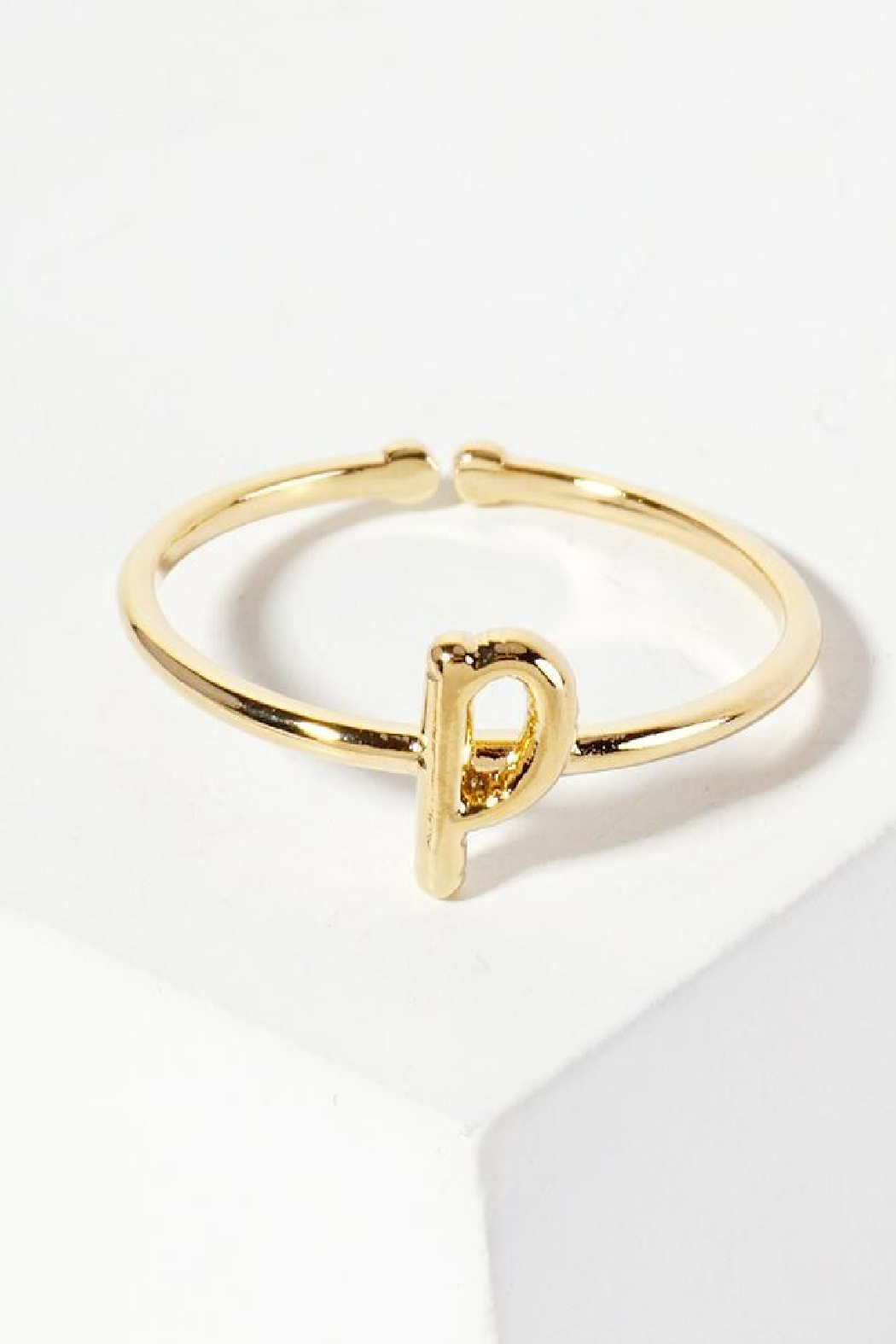 Gold Adjusatble Initial Ring