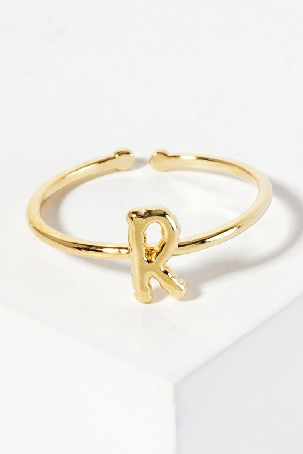 Gold Adjusatble Initial Ring