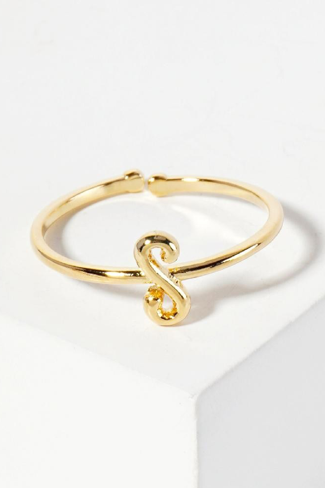 Gold Adjusatble Initial Ring