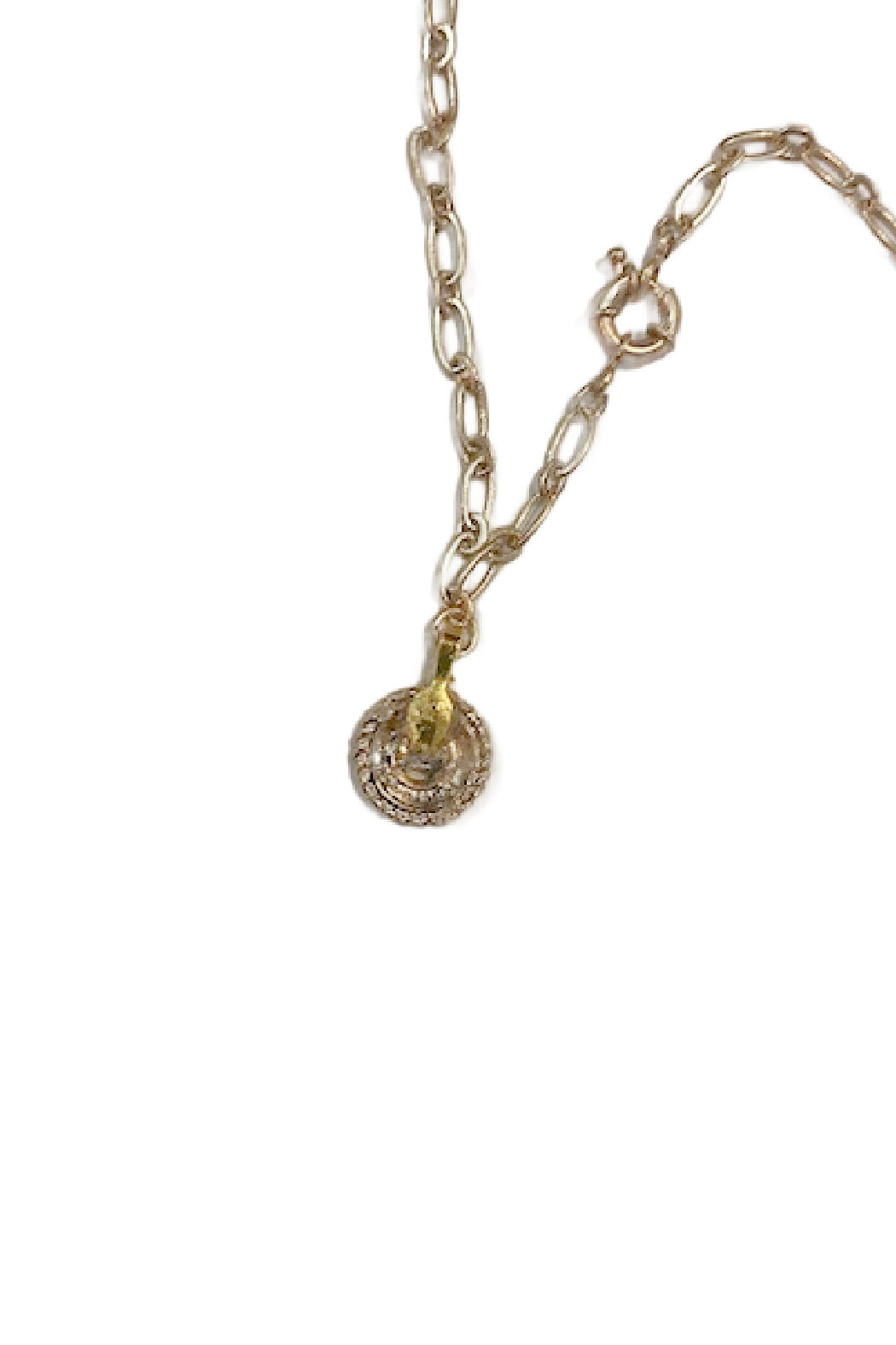 Aqua Chanel Button Necklace