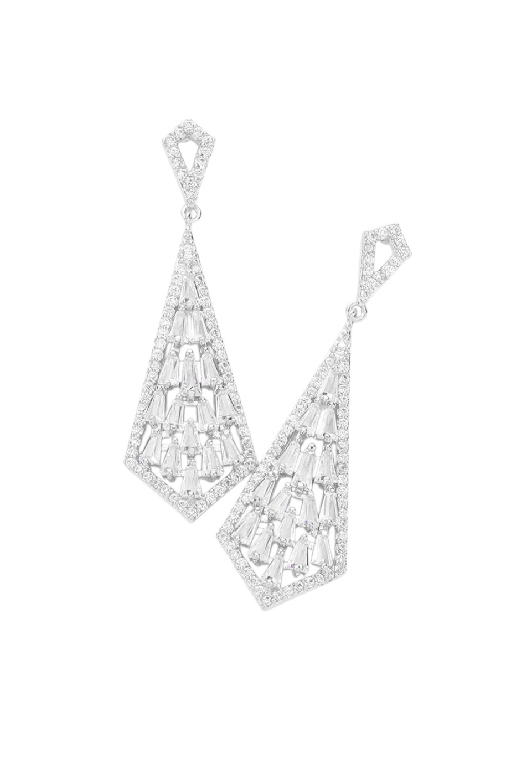 Baguette Geometric Cz Earrings