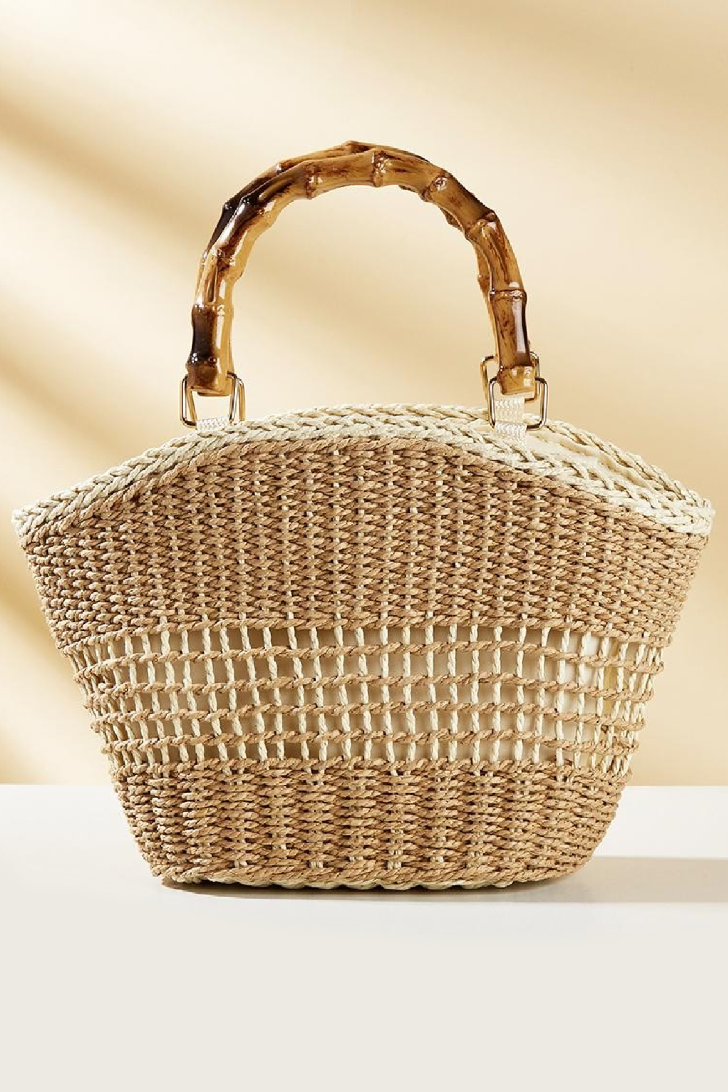 Bamboo Handle Straw Bag