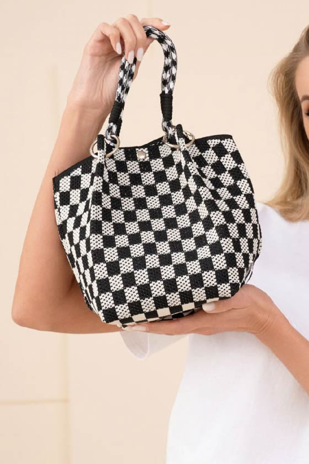 Checkered Mini Tote
