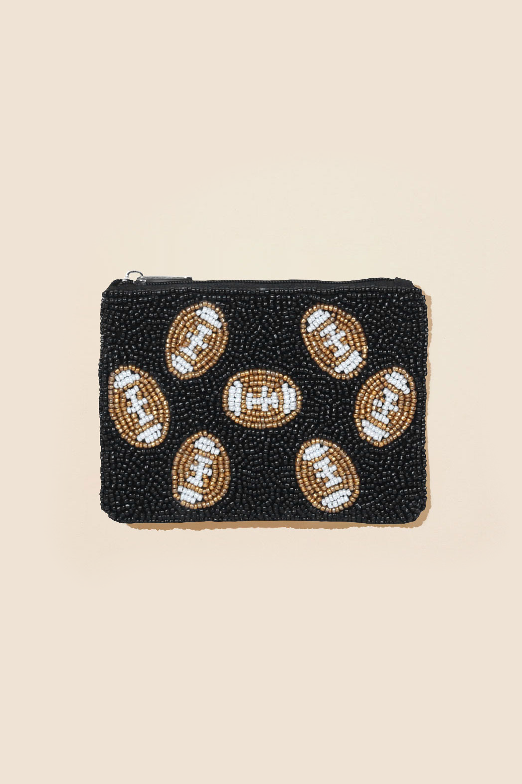 Football Beaded Pouch Bag